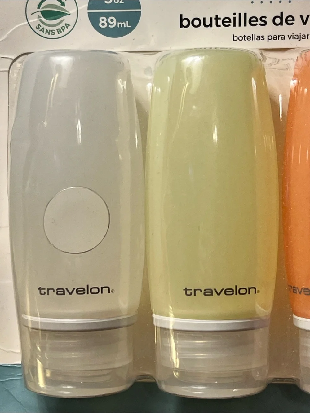 Travelon Travel Smart Tubes - Multi Color 3oz BPA Free (4 Pack)